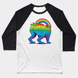 Catfrog's butt in rainbow Baseball T-Shirt